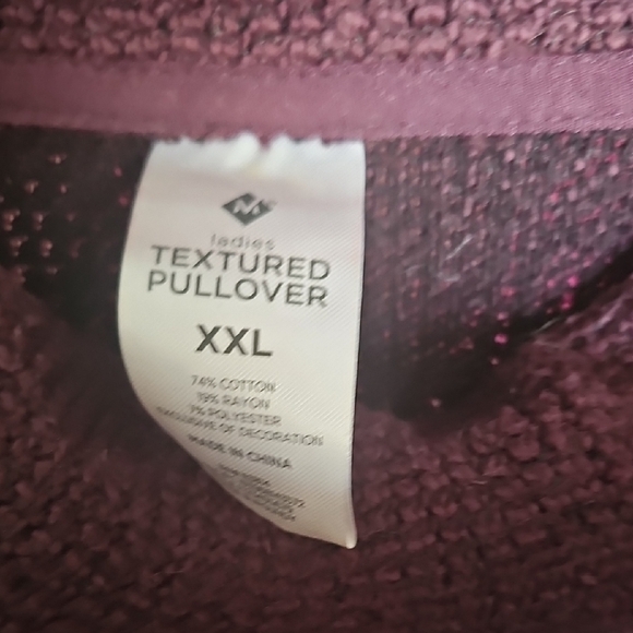 Members Mark Women's Cowl Neck Textured Burgundy Pullover Sweater Size XXL - Picture 2 of 8